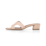 Yumi 35 Heeled Sandal in Classic Beige Leather