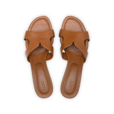 Yumi 35 Heeled Sandal in Classic Tabacco Leather