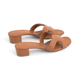Yumi 35 Heeled Sandal in Classic Tan Leather