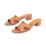 Yumi 35 Heeled Sandal in Classic Tan Leather