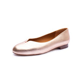 Yumi Ballet Flat in Metallic Rose Gold Leather