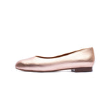 Yumi Ballet Flat in Metallic Rose Gold Leather