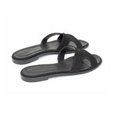 Yumi Slide in Black Suede Leather