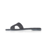 Yumi Slide in Black Suede Leather