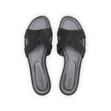 Yumi Slide in Black Suede Leather