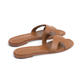 Yumi Slide in Classic Tabacco Leather