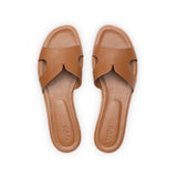 Yumi Slide in Classic Tabacco Leather