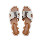 Group Made-To-Order (GMTO) Yumi Slide in Metallic Silver Patent Leather