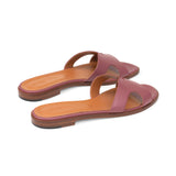 Yumi Slide in Rose Nappa Leather