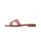 Yumi Slide in Rose Nappa Leather