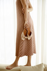 Cherie Slide in Classic Beige Leather