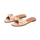 Cherie Slide in Classic Beige Leather