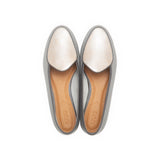 Claudia Loafer in Grey and Embossed Silver Lizard Leather