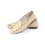 Claudia Loafer in Polvere and Embossed Gold Lizard Leather