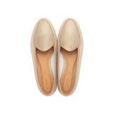 Claudia Loafer in Polvere and Embossed Gold Lizard Leather