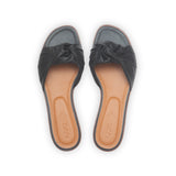 Gisele Slide in Black Nappa Leather