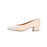 Jessica 35 Pump in Classic Beige and Embossed Silver Lizard Leather