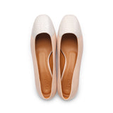 Jessica 35 Pump in Classic Beige and Embossed Silver Lizard Leather