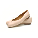 Yumi Ballet Flat in Classic Beige Leather