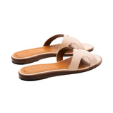 Yumi Slide in Classic Beige Leather