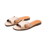 Yumi Slide in Classic Beige Leather
