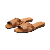 Yumi Slide in Classic Tan Leather