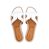 Yumi Slide in Classic White Leather