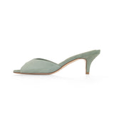 Amelie 55 Heeled Sandal in Sage Suede Leather