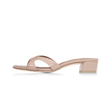 Bella 35 Heeled Sandal in Beige Patent Leather