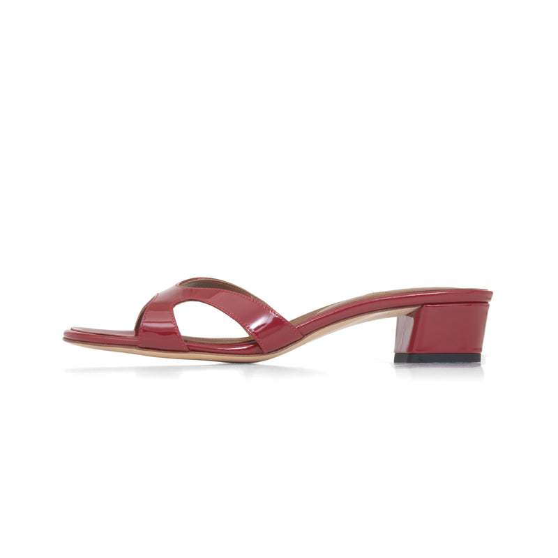 Group Made-To-Order (GMTO) Bella 35 Heeled Sandal in Rouge Patent Leather