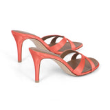 Carrie 75 Heeled Sandal in Salmon Satin Fabric