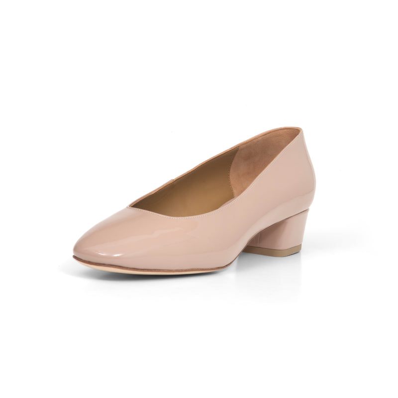 Cate 35 Pump in Beige Patent Leather