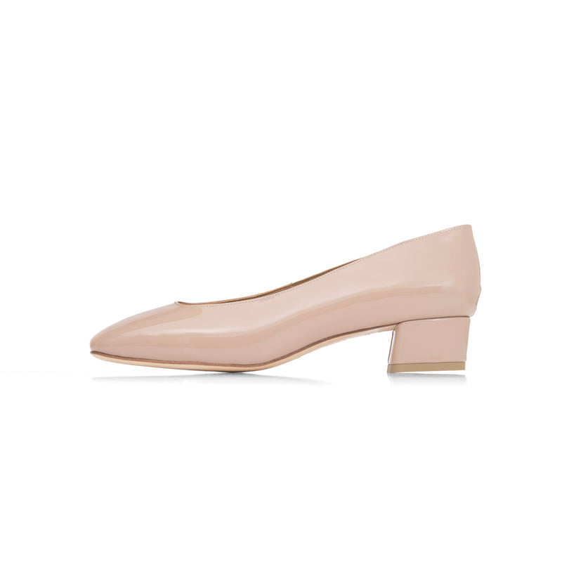 Cate 35 Pump in Beige Patent Leather