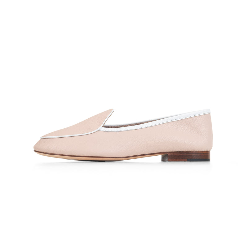Claudia Loafer in Rose and White Leather