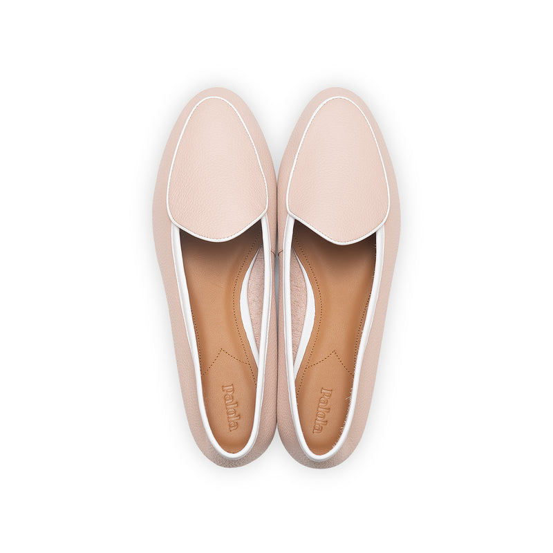 Claudia Loafer in Rose and White Leather