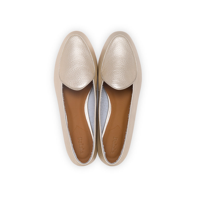 Claudia Loafer in Metallic Gold Leather