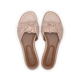 Gisele Slide in Beige Rose Nappa Leather