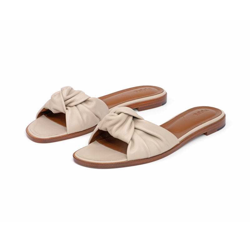 Gisele Slide in Sand Nappa Leather