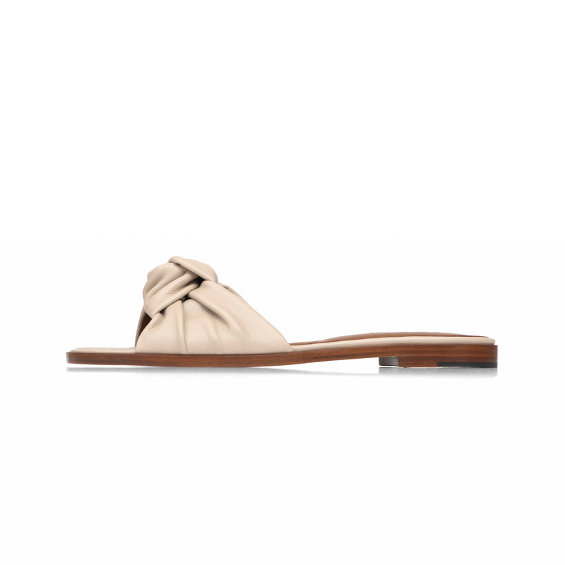 Gisele Slide in Sand Nappa Leather