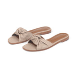 Gisele Slide in Taupe Nappa Leather