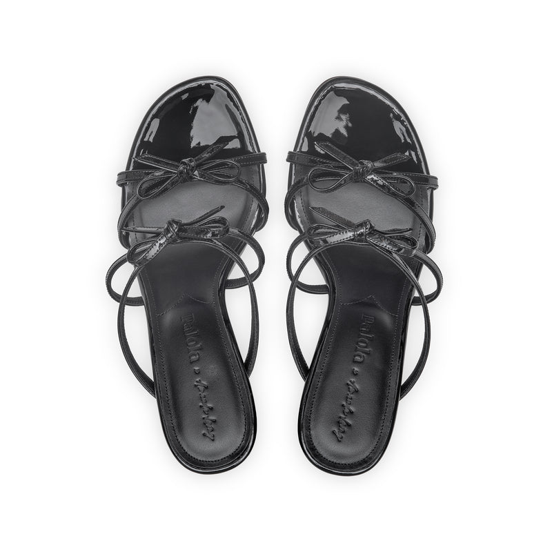 Holly 75 Heeled Sandal in Black Patent Leather