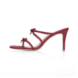 Holly 75 Heeled Sandal in Ruby Nappa Leather