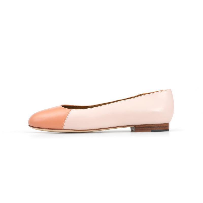 Group Made-To-Order (GMTO) Jessica Ballet Flat in Classic Rosa and Classic Salmone Leather