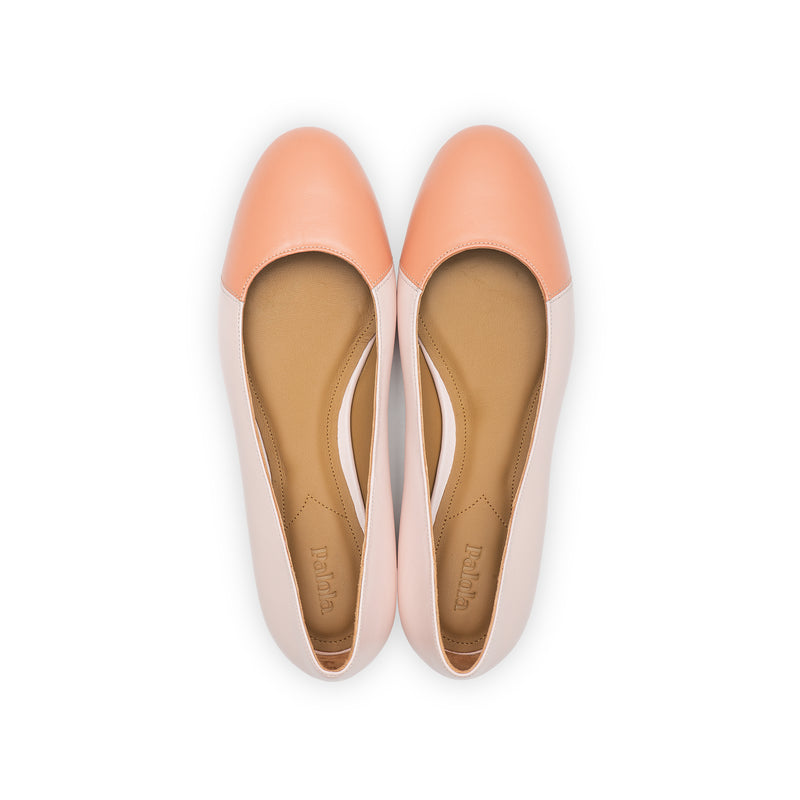 Group Made-To-Order (GMTO) Jessica Ballet Flat in Classic Rosa and Classic Salmone Leather