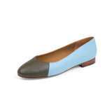 Group Made-To-Order (GMTO) Jessica Ballet Flat in Sky Blue Nappa and Fern Nappa Leather