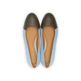 Group Made-To-Order (GMTO) Jessica Ballet Flat in Sky Blue Nappa and Fern Nappa Leather