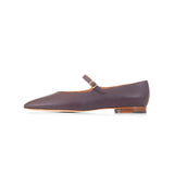 Mary Jane Ballet Flat in Oxblood Nappa Leather