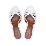 Marilyn 55 Heeled Sandal in White Nappa Leather
