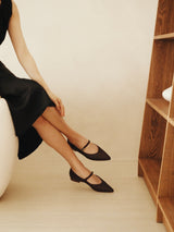 Mary Jane Ballet Flat in Oxblood Nappa Leather