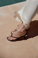 Rachel 55 Heeled Sandal in Chocolate Nappa Leather